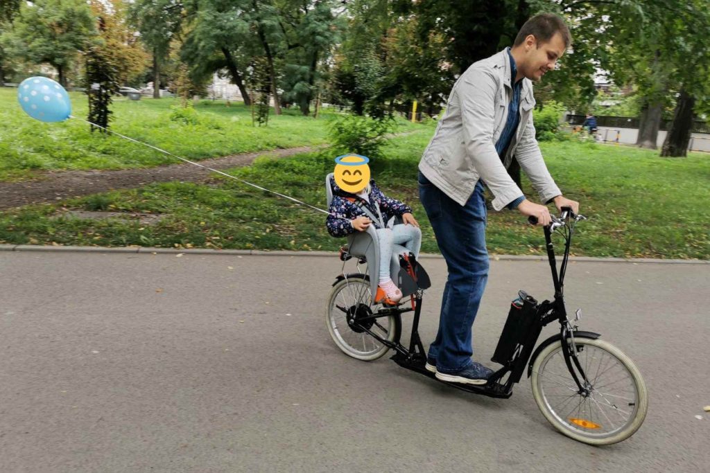 Hulajnoga rowerowa przystosowana do jazdy z dzieckiem
