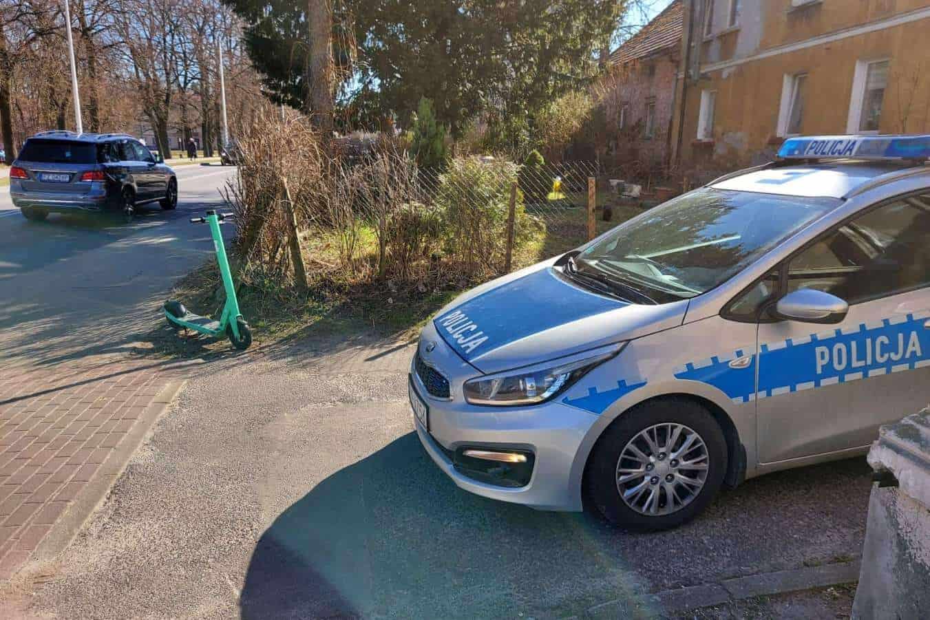 Kolizja elektrycznej hulajnogi z autem - Zielona Góra - policja