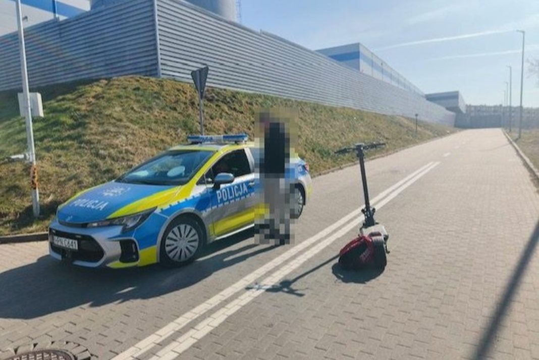 Zatrzymanie e-hulajnogi za nadmierną prędkość - Słupsk